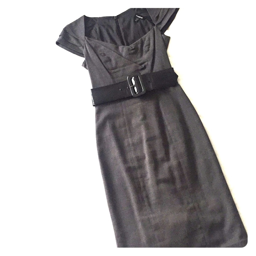 Bebe Dark Gray Sexy Dress in Size 00